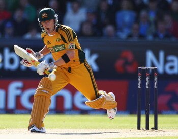 CHESTER-LE-STREET, ENGLAND - SEPTEMBER 20: Michael Clarke of Australia makes a call during the 7th NatWest One Day International between England and Australia at The Riverside on September 20, 2009 in Chester-le-Street, Durham, England.  (Photo by Ryan Pi