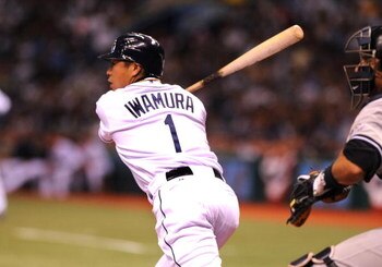 ST. PETERSBURG, FL - APRIL 13: Infielder Akinori Iwamura #1 of the Tampa Bay Rays bats against the New York Yankees on April 13, 2009 at Tropicana Field in St. Petersburg, Florida.  (Photo by Al Messerschmidt/Getty Images) 