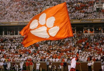 ATLANTA - SEPTEMBER 10:  The mascot of the Clemson Tigers cheers against the Georgia Tech Yellow Jackets at Bobby Dodd Stadium on September 10, 2009 in Atlanta, Georgia.  (Photo by Kevin C. Cox/Getty Images)