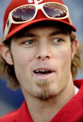 PHILADELPHIA - OCTOBER 02:  Jayson Werth #28 of the Philadelphia Phillies watches batting practice before Game 2 of the NLDS Playoff against the Milwaukee Brewers at Citizens Bank Ballpark on October 2, 2008 in Philadelphia, Pennsylvania  (Photo by Jeff Z