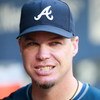 NEW YORK - AUGUST 20:  Chipper Jones #10 of the Atlanta Braves watches batting practice prior to the game against the New York Mets on August 20, 2009 at Citi Field in the Flushing neighborhood of the Queens borough of New York City.  (Photo by Jared Wick