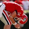 ATHENS, GA - OCTOBER 03: Quarterback Joe Cox #14 of the Georgia Bulldogs reacts after nearly throwing an interception to the Louisiana State University Tigers at Sanford Stadium on October 3, 2009 in Athens, Georgia. (Photo by Kevin C. Cox/Getty Images)