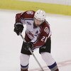 14 Apr 2001:  Peter Forsberg #21 of the Colorado Avalanche tries to center the puck against the Vancouver Canucks in the second period during game two of their first round playoff game at the Pepsi Center in Denver, Colorado. <DIGITAL IMAGE> Mandatory Cre