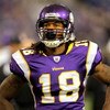 MINNEAPOLIS - OCTOBER 18:  Wide reciever Sidney Rice #18 of the Minnesota Vikings prepares to face the Baltimore Ravens during NFL action at Hubert H. Humphrey Metrodome on October 18, 2009 in Minneapolis, Minnesota. The Vikings defeated the Ravens 33-31.