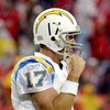 KANSAS CITY, MO - OCTOBER 25:  Quarterback Philip Rivers #17 of the San Diego Chargers pumps his fist after throwing for a touchdown during the game against the Kansas City Chiefs on October 25, 2009 at Arrowhead Stadium in Kansas City, Missouri.  (Photo 