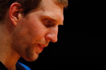 NEW YORK - NOVEMBER 16:  Dirk Nowitzki #41 of the Dallas Mavericks walks with his head down after a foul shot against  the New York Knicks on November 16, 2008 at Madison Square Garden in New York City. NOTE TO USER: User expressly acknowledges and agrees