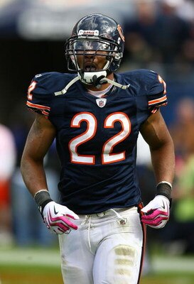 CHICAGO - OCTOBER 04: Matt Forte #22 of the Chicago Bears runs off the field after scoring a touchdown against the Detroit Lions on October 4, 2009 at Soldier Field in Chicago, Illinois. The Bears defeated the Lions 48-24. (Photo by Jonathan Daniel/Getty 