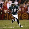LANDOVER, MD - OCTOBER 26:  DeSean Jackson #10 of the Philadelphia Eagles runs with the ball for a 67 yard touchdown in the first quarter of the game against the Washington Redskins  at FedEx Field October 26, 2009 in Landover, Maryland. (Photo by Win McN
