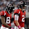 ARLINGTON, TX - OCTOBER 25:  Quarterback Matt Ryan #2 and Roddy White #84 of the Atlanta Falcons walk off the field during a game with the Dallas Cowboys at Cowboys Stadium on October 25, 2009 in Arlington, Texas.  (Photo by Ronald Martinez/Getty Images)