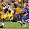 BATON ROUGE, LA - OCTOBER 10:  Brandon LaFell #1 of the Louisiana State University Tigers against Markihe Anderson #14 of the Florida Gators at Tiger Stadium on October 10, 2009 in Baton Rouge, Louisiana.  (Photo by Kevin C. Cox/Getty Images)