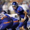 BOISE, ID - SEPTEMBER 3: Quarterback Kellen Moore #6 of the Boise State Broncos yells out the play to his linemen in the third quarter of the game against the Oregon Ducks at Bronco Stadium on September 3, 2009 in Boise, Idaho. Boise State won the game 19