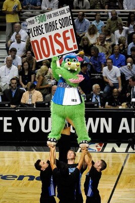 ORLANDO, FL - MAY 26:  Orlando Magic mascot 'Stuff' performs during a break in play between the Cleveland Cavaliers and the Orlando Magic in Game Four of the Eastern Conference Finals during the 2009 NBA Playoffs at the Amway Arena on May 26, 2009 in Orla