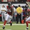 ATLANTA, GA - SEPTEMBER 7: Defensive end John Abraham #55 of the Atlanta Falcons celebrates a stop against the Detroit Lions at the Georgia Dome on September 7, 2008 in Atlanta, Georgia.  (Photo by Al Messerschmidt/Getty Images) 