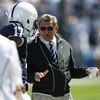 STATE COLLEGE, PA - SEPTEMBER 19: Head coach Joe Paterno of the Penn State Nittany Lions coaches on the sideline during a game against the Temple Owls on September 19, 2009 at Beaver Stadium in State College, Pennsylvania. (Photo by Hunter Martin/Getty Im