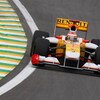 SAO PAULO, BRAZIL - OCTOBER 16:  Fernando Alonso of Spain and Renault drives during practice for the Brazilian Formula One Grand Prix at the Interlagos Circuit on October 16, 2009 in Sao Paulo, Brazil.  (Photo by Mark Thompson/Getty Images)