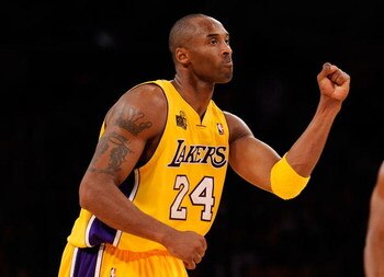 LOS ANGELES, CA - OCTOBER 27:  Kobe Bryant #24 of the Los Angeles Lakers celebrates during the season opening game against the Los Angeles Clippers at Staples Center on October 27, 2009 in Los Angeles, California.  The Lakers won 99-92.  NOTE TO USER: Use