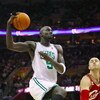 CLEVELAND - OCTOBER 27:  Kevin Garnett #5 of the Boston Celtics goes up for a shot against Zydrunas Ilgauskas #11 of the Cleveland Cavaliers during the season opener at Quicken Loans Arena on October 27, 2009 in Cleveland, Ohio.  NOTE TO USER: User expres