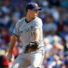 CHICAGO, IL - SEPTEMBER 18: Pitcher Dave Bush #31 of the Milwaukee Brewers pitches the baseball against the Chicago Cubs at the Wrigley Field on September 18, 2008 in Chicago, Illinois. (Photo by Scott Boehm/Getty Images)