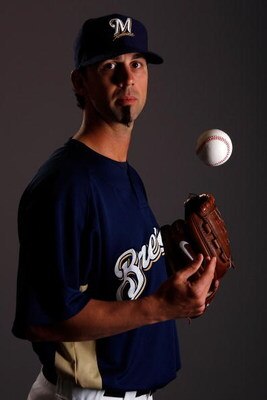 MARYVALE, AZ - FEBRUARY 26:  David Riske #54  poses for a photo during the Milwaukee Brewers Spring Training Photo Day at Maryvale Baseball Park on February 26, 2008 in Maryvale, Arizona.  (Photo by Chris Graythen/Getty Images)