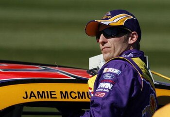 DAYTONA BEACH, FL - FEBRUARY 08: Jamie McMurray, climbs aboard the #26 Crown Royal Ford, during qualifying for the NASCAR Sprint Cup Series Daytona 500 at Daytona International Speedway on February 8, 2009 in Daytona Beach, Florida.  (Photo by Jason Smith