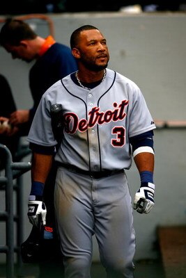 CHICAGO - SEPTEMBER 29:  Gary Sheffield #3 of the Detroit Tigers looks on against the Chicago White Sox at U.S. Cellular Field on September 29, 2008 in Chicago, Illinois. The White Sox won 8-2. (Photo by Jeff Gross/Getty Images)