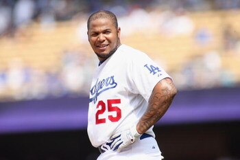 LOS ANGELES - JULY 13:  Andruw Jones #25 of the Los Angeles Dodgers waits during the game against the Florida Marlins at Dodger Stadium on July 13, 2008 in Los Angeles, California. The Dodgers defeated the Marlins 9-1.  (Photo by: Christian Petersen/Getty