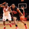 NEW YORK - FEBRUARY 08:  Samardo Samuels #24 of the Louisville Cardinals drives to the basket against Justin Burrell #24 of St John's Red Storm on February 8, 2009 at Madison Square Garden in New York City, New York.  (Photo by Nick Laham/Getty Images)