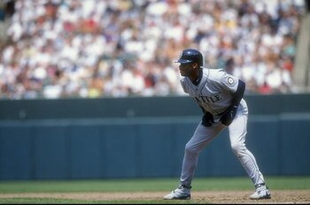 26 Jul 1998:  Outfielder Ken Griffey Jr. #24 of the Seattle Mariners in action during a game against the Baltimore Orioles at the Camden Yards in Baltimore, Maryland. The Mariners defeated the Orioles 10-4. Mandatory Credit: Doug Pensinger  /Allsport