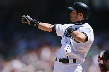 SEATTLE - JULY 20:  Ichiro Suzuki #51 of the Seattle Mariners bats against the Cleveland Indians on July 20, 2008 at Safeco Field in Seattle, Washington. The Indians defeated the Mariners 6-2. (Photo by Otto Greule Jr/Getty Images)