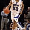 MEMPHIS, TN - MARCH 15: Derrick Rose #23 of the Memphis Tigers brings the ball upcourt against the Tulsa Golden Hurricane during the finals of the Conference USA Basketball Tournament at FedExForum on March 15, 2008 in Memphis, Tennessee. Memphis beat Tul