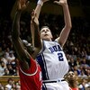 DURHAM, NC - FEBRUARY 28:  Josh McRoberts #2 of the Duke Blue Devils shoots the ball during their game against the Maryland Terrapins at Cameron Indoor Stadium on February 28, 2007 in Durham, North Carolina.  (Photo by Streeter Lecka/Getty Images)