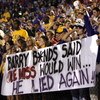 OXFORD, MS - NOVEMBER 17:  LSU Tigers fans show a sign about Barry Bonds during a game against the Mississippi Rebels at Vaught-Hemingway Stadium at Hollingsworth Field November 17, 2007 in Oxford, Mississippi. LSU beat Mississippi 41-24.  (Photo by Joe M