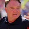 GAINESVILLE, FL - SEPTEMBER 27:  Ole Miss head coach Houston Nutt celebrates after a game against the University of Florida at Ben Hill Griffin Stadium on September 27, 2008 in Gainesville, Florida.  (Photo by Sam Greenwood/Getty Images)