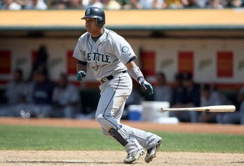 OAKLAND - JULY 10:  Jose Lopez #4 of the Seattle Mariners makes a hit against the Oakland Athletics during a Major League Baseball game on July 10, 2008 at McAfee Coliseum in Oakland, California. (Photo by: Jed Jacobsohn/Getty Images)