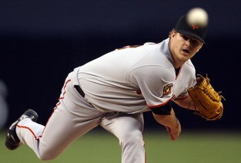 SAN DIEGO - APRIL 23:  Starting pitcher Matt Cain #18 of the San Francisco Giants throws against the San Diego Padres April 23, 2008 at Petco Park in San Diego, California.  (Photo by Donald Miralle/Getty Images)
