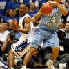 DURHAM, NC - FEBRUARY 11:  Danny Green #14 of the North Carolina Tar Heels dribbles past Nolan Smith #2 of the Duke Blue Devils during the game on February 11, 2009 at Cameron Indoor Stadium in Durham, North Carolina.  (Photo by Kevin Cox/Getty Images)
