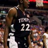 SUNRISE, FL - DECEMBER 29:  Dionte Christmas #22 of the Temple Owls celebrates after hitting a basket while being fouled against the Florida Gators in the Orange Bowl Basketball Classic at Bank Atlantic Center on December 29, 2007 in Sunrise, Florida. Flo