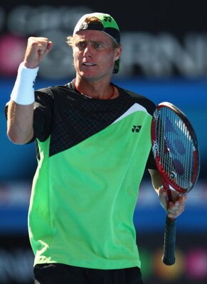 MELBOURNE, AUSTRALIA - JANUARY 20:  Lleyton Hewitt of Australia celebrates after winning the fourth set in his first round match against Fernando Gonzalez of Chile during day two of the 2009 Australian Open at Melbourne Park on January 20, 2009 in Melbour