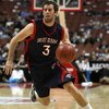 ANAHEIM, CA - DECEMBER 13:  Carlin Hughes #3 of the Saint Mary's Gaels drives with the ball against the San Diego State Aztecs in the John R. Wooden Classic at Honda Center on December 13, 2008 in Anaheim, California. The Gaels defeated the Aztecs 67-64. 