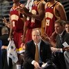 DENVER - MARCH 20:  Head coach Randy Peele of the Winthrop Eagles calls a play during the first round game of the East Regional against the Washington St. Cougars as part of the 2008 NCAA Men's Basketball Tournament at Pepsi Center on March 20, 2008 in De