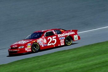 6 Feb 1999:  Wally Dallenbach #25 races his car in the pole qualifying heat during the Daytona 500 Speedweek at the Daytona International Speedway in Daytona, Florida. Mandatory Credit: Jamie Squire  /Allsport