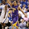LEXINGTON, KY - FEBRUARY 28: Tasmin Mitchell #11 of the LSU Tigers celebrate the Tigers 73-70 victory over the Kentucky Wildcats during the SEC game at Rupp Arena on February 28, 2009 in Lexington, Kentucky.  (Photo by Andy Lyons/Getty Images)