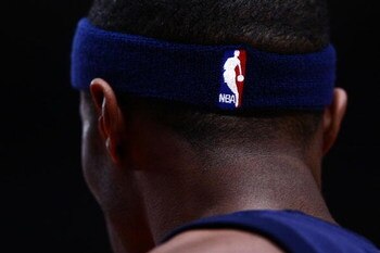 NEW YORK - JANUARY 23:  A detailed view of the NBA logo on the headband of a Memphis Grizzlies player during their game against the New York Knicks at Madison Square Garden January 23, 2009 in New York City. NOTE TO USER: User expressly acknowledges and a
