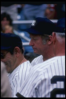 Sep 1981:  Mickey Mantle looks on during a New York Yankees game. Mandatory Credit: T. G. Higgins  /Allsport
