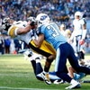 NASHVILLE, TN - DECEMBER 21:  Hines Ward #86 of the Pittsburgh Steelers is hit hard by Cortland Finnegan #31 of the Tennessee Titans as he scores a touchdown during their game on December 21, 2008 at LP Field in Nashville, Tennessee.  (Photo by Streeter L