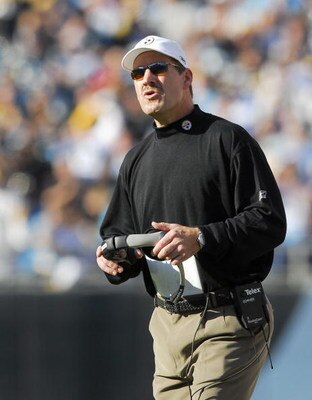 CHARLOTTE, NC - DECEMBER 17:   Coach Bill Cowher of the Pittsburgh Steelers watches his team against the Carolina Panthers December 17, 2006 at Bank of America Stadium in Charlotte, North Carolina. Pittsburgh defeated Carolina 37-3.  (Photo By Grant Halve