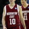 CHARLOTTE, NC - MARCH 27:  Taylor Rochestie #10 of the Washington State Cougars reacts against the North Carolina Tar Heels during the 2008 NCAA Men's East Regional Semifinal at Bobcats Arena on March 27, 2008 in Charlotte, North Carolina.  (Photo by Stre