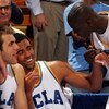 WESTWOOD, CA - FEBRUARY 19:  Josh Shipp #3 of the UCLA Bruins celebrates with teammate Darren Collison #2 after they left the game in the second half during their NCAA basketball game at Pauley Pavilion February 19, 2009 in Westwood, California. The Bruin