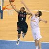 BEIJING - AUGUST 24:  Deron Williams #7 of the United States lays the ball up past Pau Gasol #13 of Spain in the gold medal game during Day 16 of the Beijing 2008 Olympic Games at the Beijing Olympic Basketball Gymnasium on August 24, 2008 in Beijing, Chi