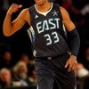 PHOENIX - FEBRUARY 15:  Danny Granger #33 of the Eastern Conference celebrates a play during the 58th NBA All-Star Game, part of 2009 NBA All-Star Weekend at US Airways Center on February 15, 2009 in Phoenix, Arizona.  NOTE TO USER: User expressly acknowl